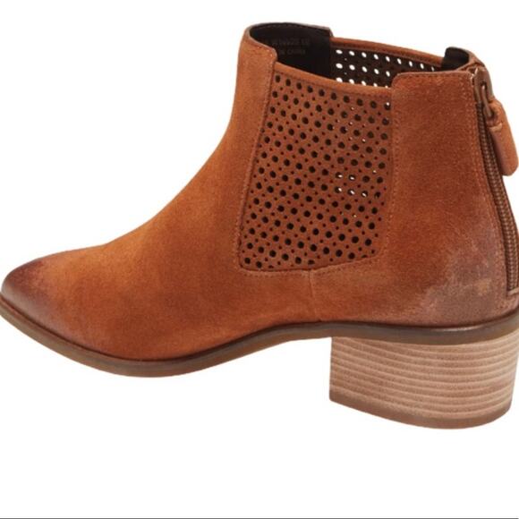 Cole Haan Brown Val Perforated Suede Ankle Boots in British Tan Suede. - Picture 3 of 12
